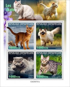 C A R - 2023 - Cats - Perf 4v Sheet - Mint Never Hinged