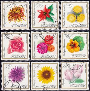 Poland - 1966 - Scott #1430-38 - used - Flowers