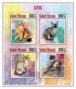 Cats Pets Fauna Domestic Animals Katzen Guinea-Bissau MNH stamp set