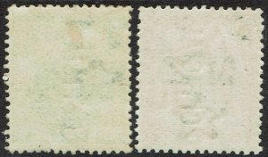 NEW ZEALAND 1910 KEVII OFFICIAL ½D AND 3D PERF 14 X 14½