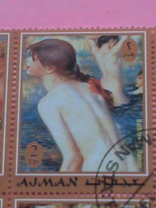 AJMAN STAMP-1972 WORLD FAMOUS NUDE ART CTO -MNH STAMP SHEET -RARE VERY RARE