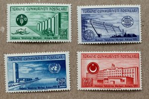 Turkey 1952 FAO United Nations, MNH. Scott 1051-1054, CV $8.35
