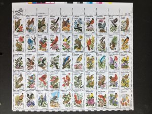 1982 sheet, State Birds & Flowers Sc#1953A-2002A