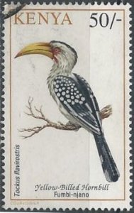 Kenya 608 (used) 50sh yellow-billed hornbill (1993)