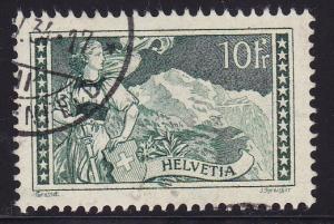 Switzerland 1930 10fr. The Jungfrau VF/Used/(o) green Issue of '30