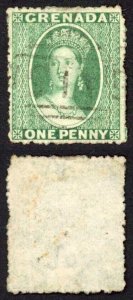 Grenada SG4 1d Green wmk Small Star (upright) Rough Perf 14 to 16 Cat 17