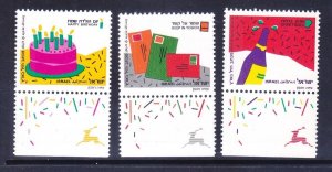 Israel 1073-75 MNH 1991 Special Occasions Full Set of 3 w/Tabs