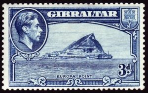 GIBRALTAR SG125, 3d light blue, PERF 13½, VLH MINT. Cat £29. 