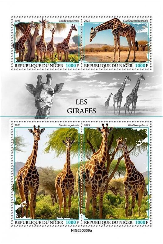 2024 05- NIGER - GIRAFFES          4V  complet set    MNH ** T