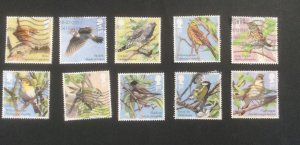 GB 2017 Songbirds. Complete set-10 used stamps.