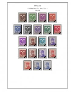 COLOR PRINTED MONACO 1885-2010 STAMP ALBUM PAGES (346 illustrated pages)