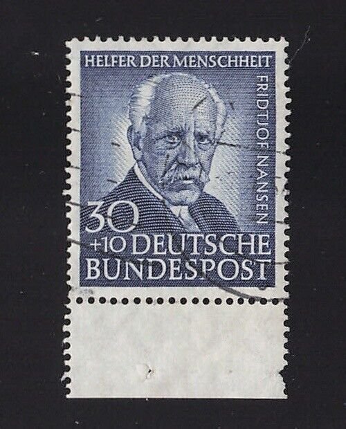 Germany Sc #B337 (1953) 30+10pf blue Fridtjof Nansen Helpers of Mankind VF Used