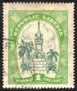 1923, Liberia 1c, Used CTO, Sc 214