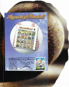 USPS 1st Day Ceremony Program #3408f Legends of Baseball Rogers Hornsby 2000