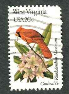 2000 West Virginia Birds and Flowers used single - perf 10.5 x 11
