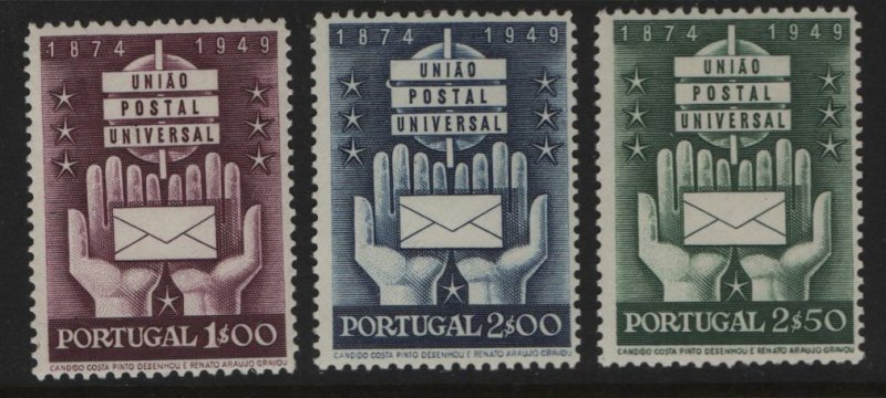 PORTUGAL 713-715  MNH  SYMBOLS OF THE UPU SET 1949, SHORT SET