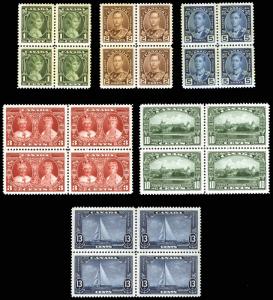 Canada #211-#216 1c-13c 1935 King George V *MNH* Blocks of 4 Gem Fresh