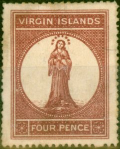 Virgin Islands 1867 4d Lake-Red SG16 Fine Unused