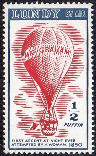 Lundy 107 - Mint-NH - 1/2puf Mrs. Graham's Balloon, 1850 (1954)