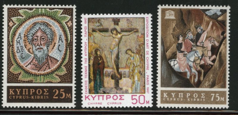 Cyprus Scott 308-310 MNH** 1967 St. Andrews Monastery UNESCO set