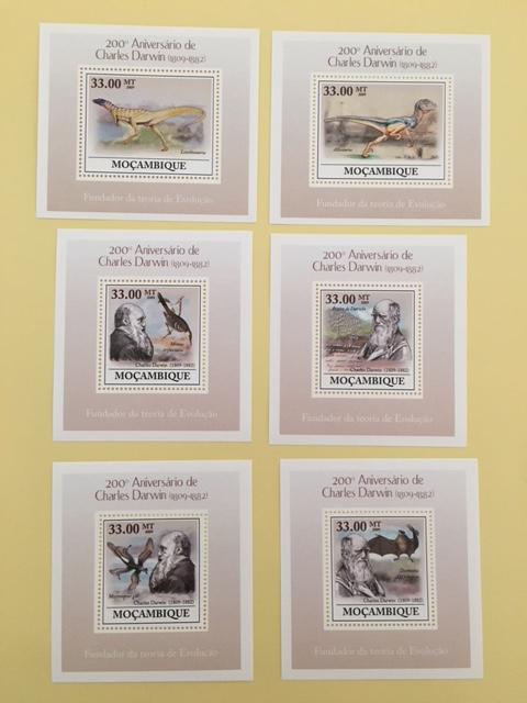 Mozambique 2009 200th Anniv Charles Darwin Famous People Animal 6 S/S Stamps MNH