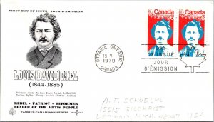 Canada 1970 FDC Louis (David) Riel - Ottawa, Ont - Pair - F76721