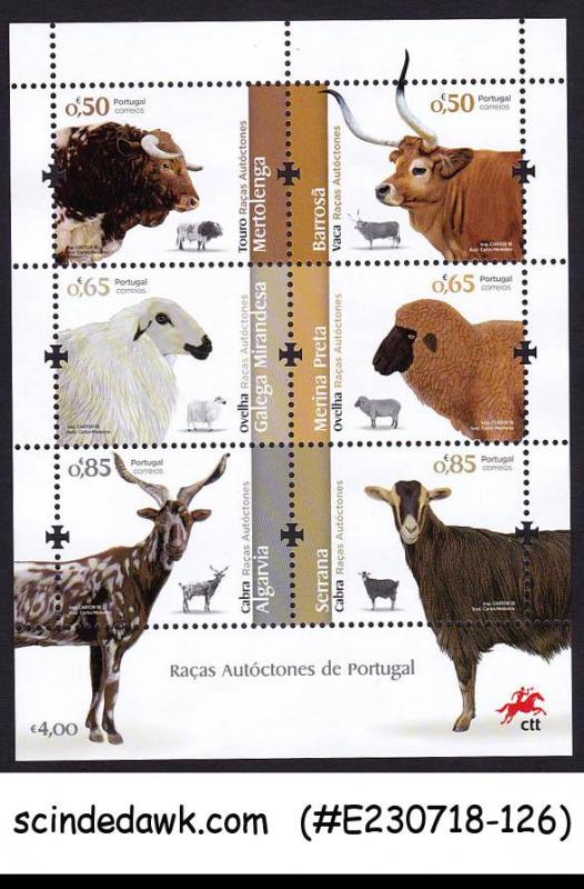 PORTUGAL - 2018 PORTUGUESE BREEDS OF ANIMALS - MIN. SHEET MNH