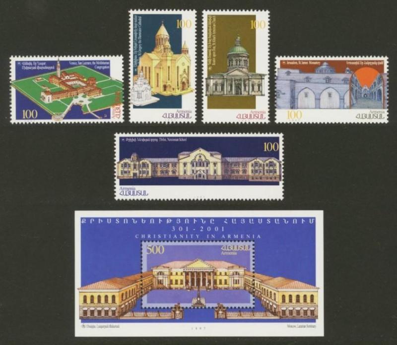 Armenia Sc# 564-9 MNH Religious Buildings (Set + S/S)