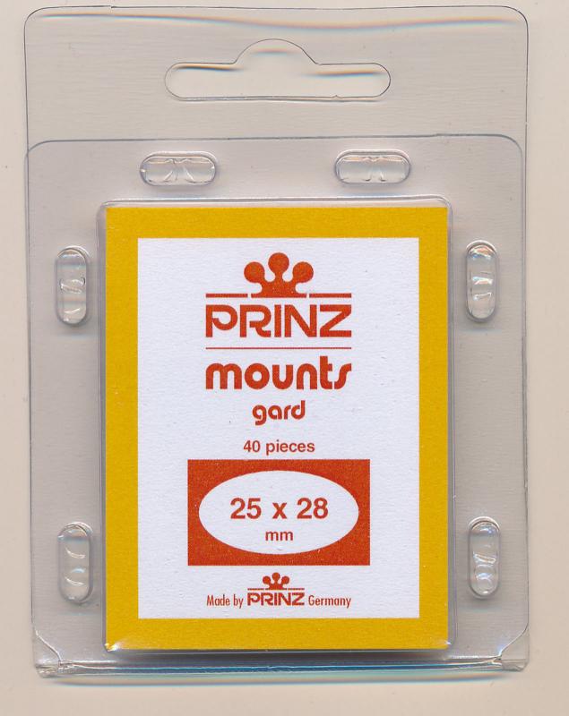 Prinz Scott Stamp Mounts Size 25/28 BLACK Background Pack of 40