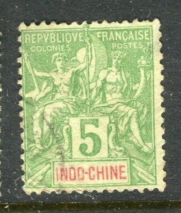 FRENCH INDO-CHINE; 1890s early classic Tablet issue used shade of 5c. value