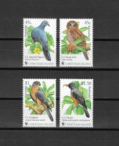 CHRISTMAS ISLAND 2002 WWF SG 507/10 MNH