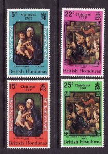 British Honduras-Sc#247-50- id6-unused NH set-Christmas-1969-