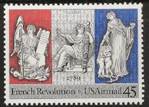 US C120 Airmail French Revolution 45c single MNH 1989