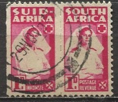 South Africa; 1943: Sc. # 91a-b: Used Se-Tenant stamps