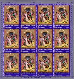 Equatorial Guinea 1972 Mi#46/52 EASTER 7 Sheetlets of 12 each Perforated MNH