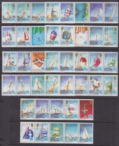 Solomon Islands Sc 570-574 MNH. 1987 America's Cup Se-Tenant Strips of 5