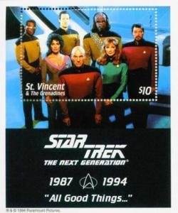 VINCENT GRENADINES SHEET STAR TREK CINEMA SERIE TV