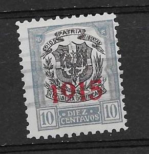 DOMINICAN REPUBLIC STAMP VFU OVERPRINTED 1915 IN RED #16J2