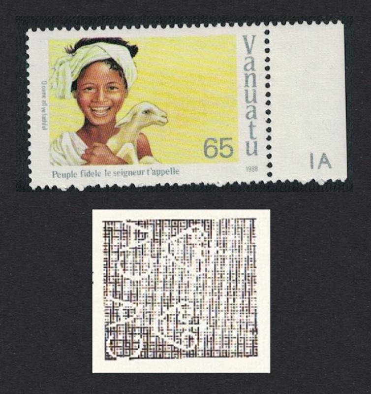 Vanuatu Christmas Carols 1v 65vatu Watermark variety SG#517w