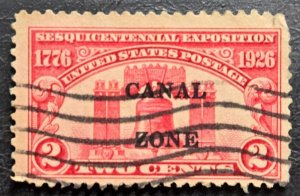 Stamp Canal Zone on US Sesquicentennial Stamp #627 1926 #96 used