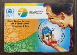Indonesia Environment Care 2015 Earth Whale Dolphin Marine (ms MNH *odd *unusual