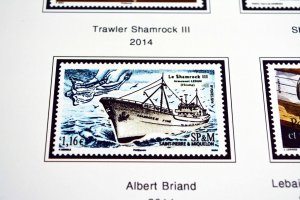 COLOR PRINTED ST. PIERRE AND MIQUELON 2011-2023 STAMP ALBUM PAGES (49 ill pages)