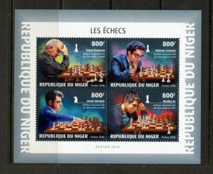 NIGER 2018 KASPAROV, ARONIAN, SO AND CARUANA CHESS  SHEET  MINT NH