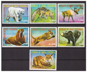 EQUATORIAL GUINEA 1977 ANIMALS North America   7v MNH