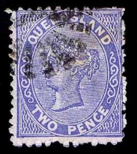 1879-81 AUSTRALIAN STATES #58 QUEENSLAND WMK 68 - USED - VF - CV$7.25 (ESP#1866)