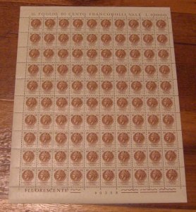 Italy #631, 998P, 998Q, Q98, Q99 VF NH Full Sheet