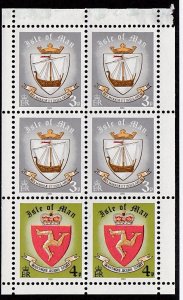 Isle of Man # 146c, Ships & Coat of Arms, Booklet Pane, Mint NH,