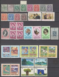 COLLECTION LOT OF #1014 ST LUCIA 35 STAMPS 1883+ CV+$33 (KG6=MNH)