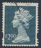 GB QE II Machin - SG Y1801   Used  £2 Dull Blue 