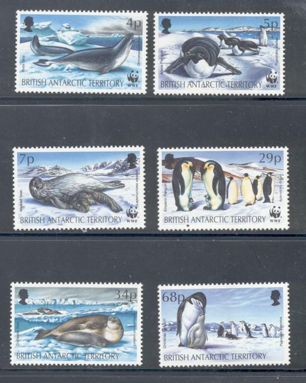 British Antarctic Terr Sc 192-7 1992 Seals Pen stamp set NH